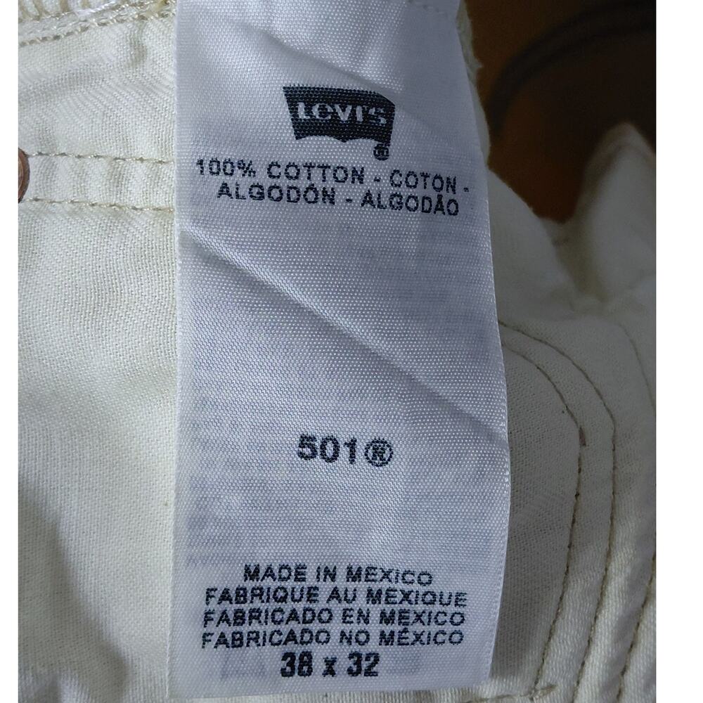 Levi's 501 Yellow Straight Leg Classic Fit Jeans Men Size W38 L32 - Picture 9 of 16